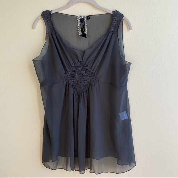 Andersen & Lauth Sheer Gray Chiffon Sleeveless Tank Sz 4 - Picture 5 of 15